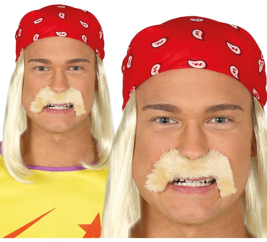 Lenço Vermelho com Peruca e Bigode