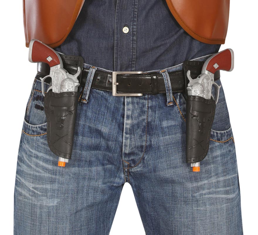 Par de coldres com 2 pistolas de 24 cm