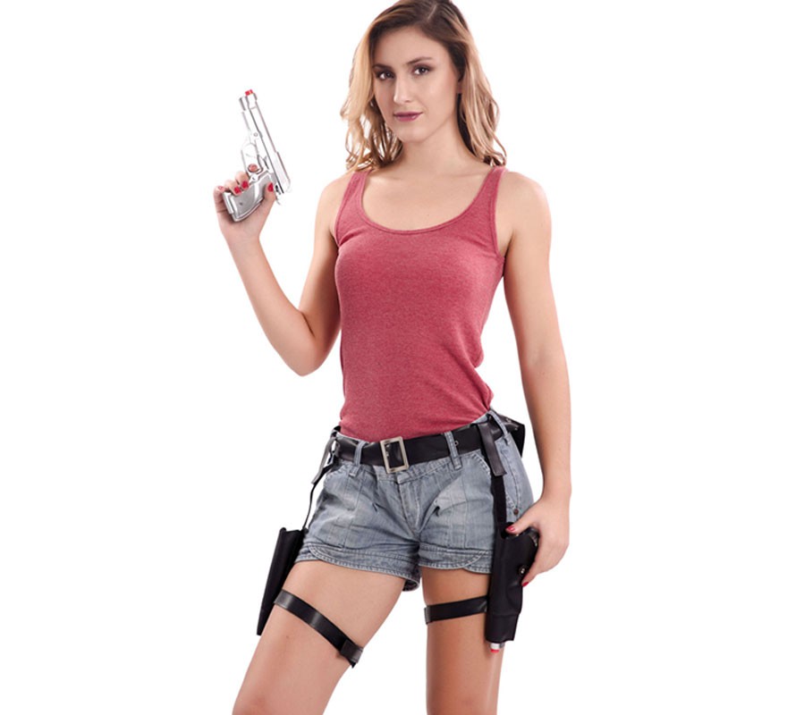 Par de cartuchos com 2 pistolas de prata