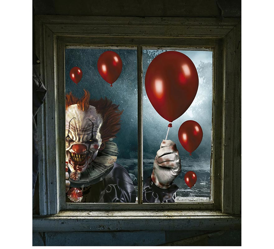 Clown in window electrostatic sheet of 60x80 cm Clown in window electrostatic sheet of 60x80 cm