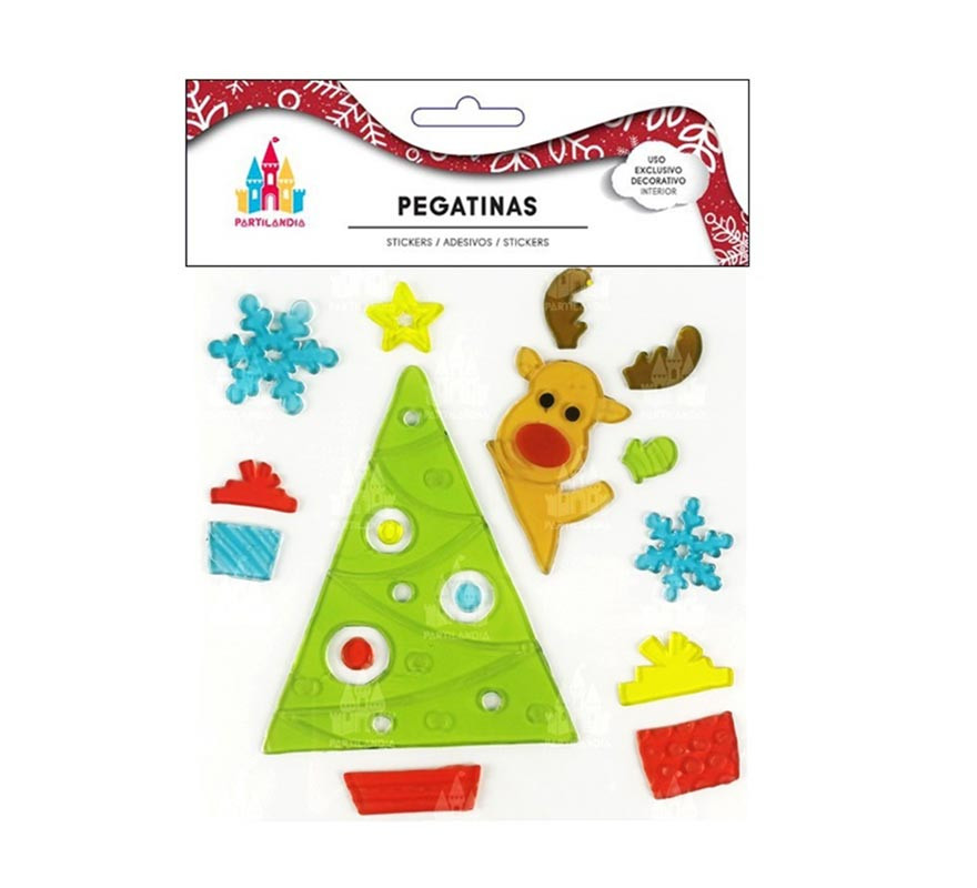 Christmas Tree and Reindeer Gel Sticker 20X20 cm