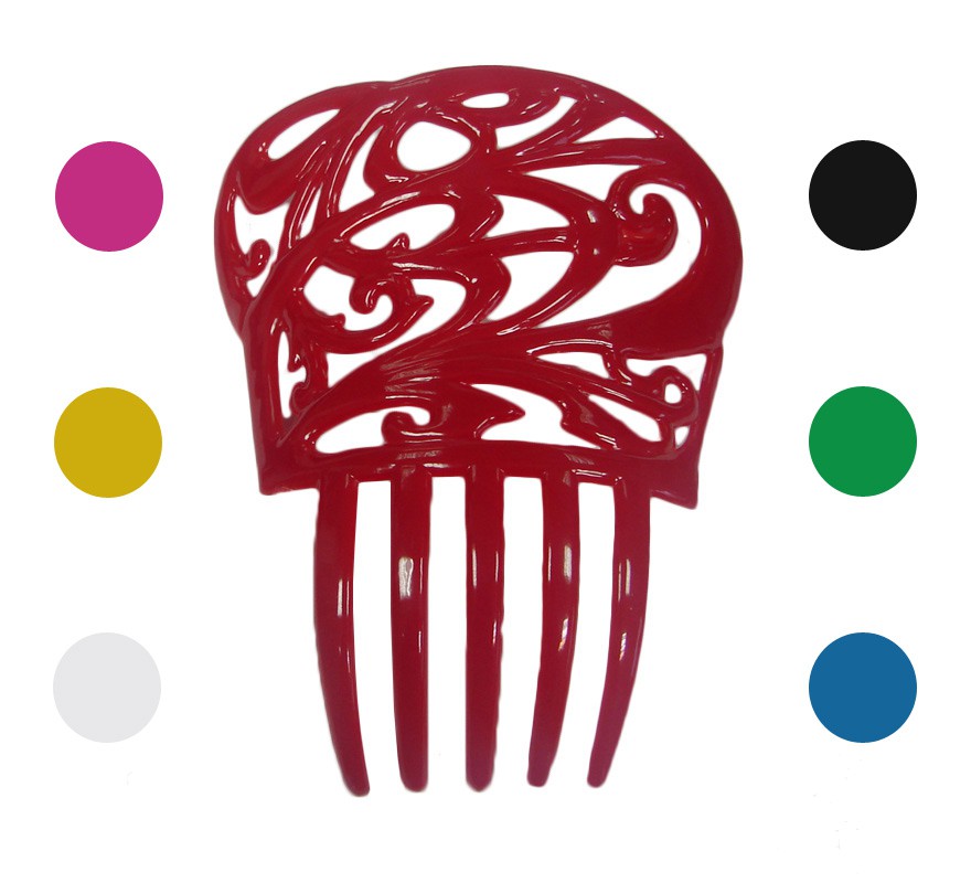 Pente pequeno de flamenco de 13,6 x 11 cm em várias cores