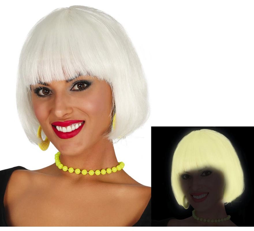 White Glow in the Dark Wig