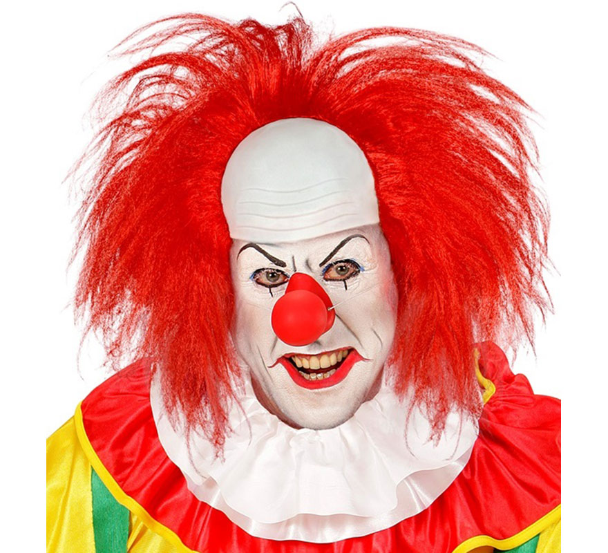 Peruca de palhaço careca vermelha