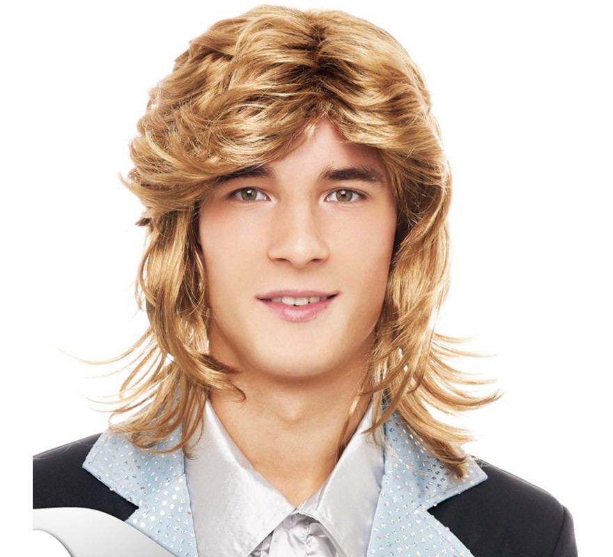 Peruca curta marrom anos 80