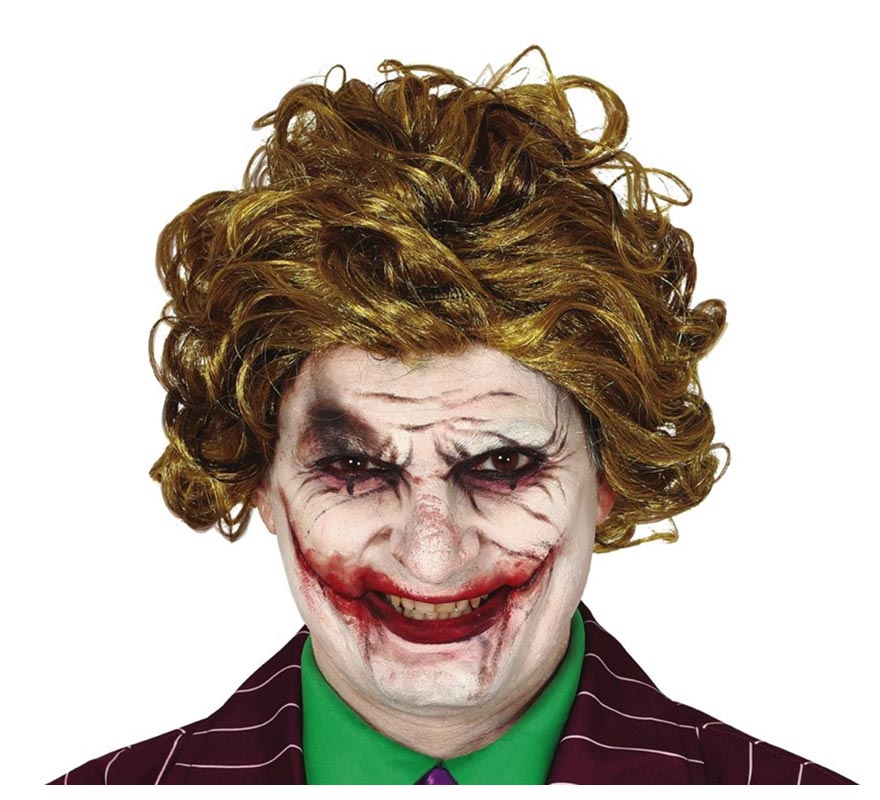 Peruca amarela palhaço sorrindo