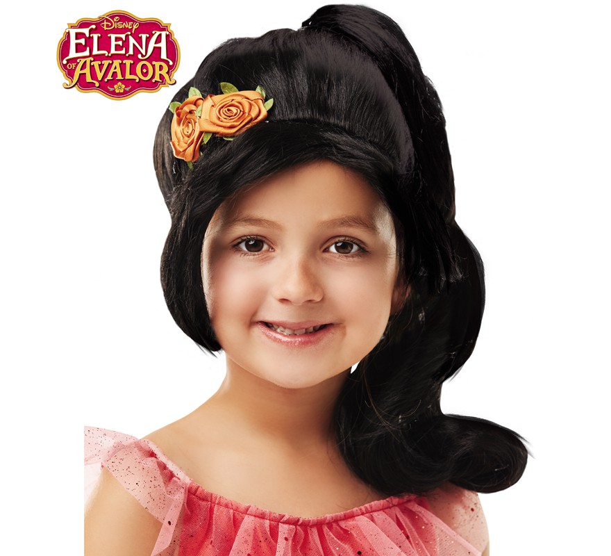 Elena Of Avalor Wig with Disney Flower for Girls