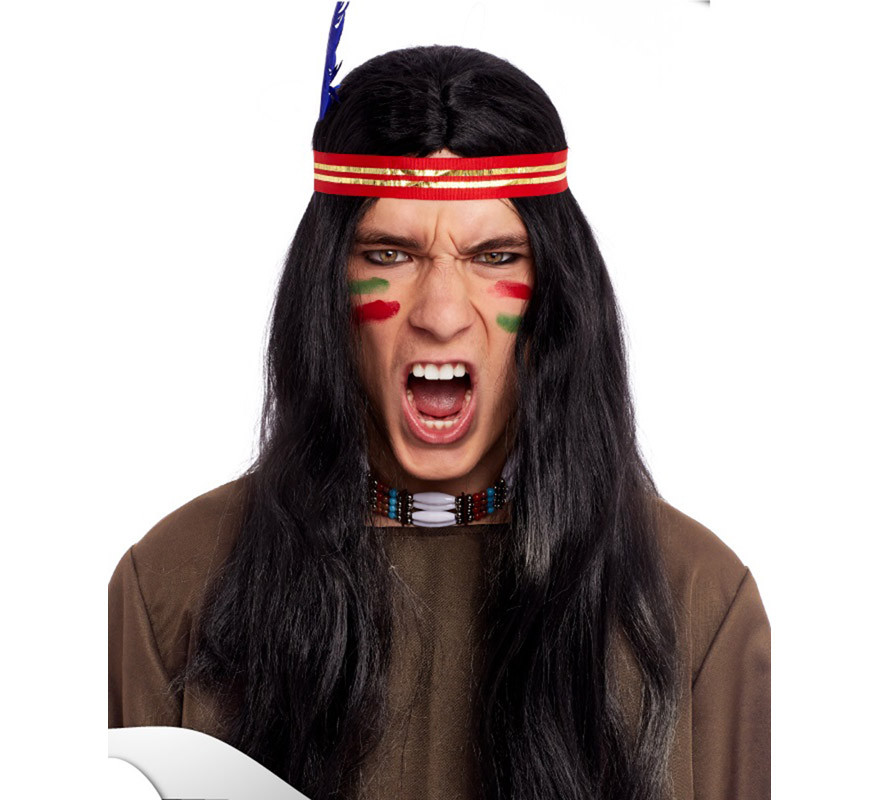 Long straight Indian wig with black ribbon Long straight Indian wig with black ribbon