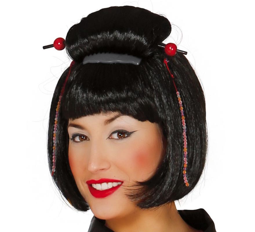 Peruca japonesa ou gueixa para mulheres