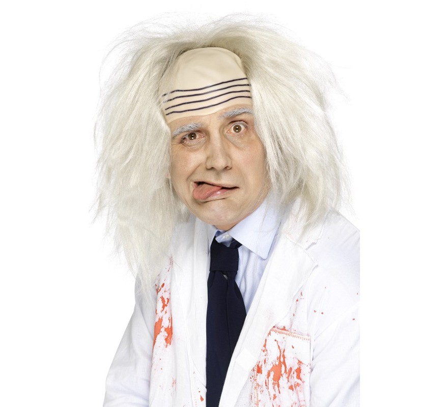 Gray crazy wig with bald crown Gray crazy wig with bald crown