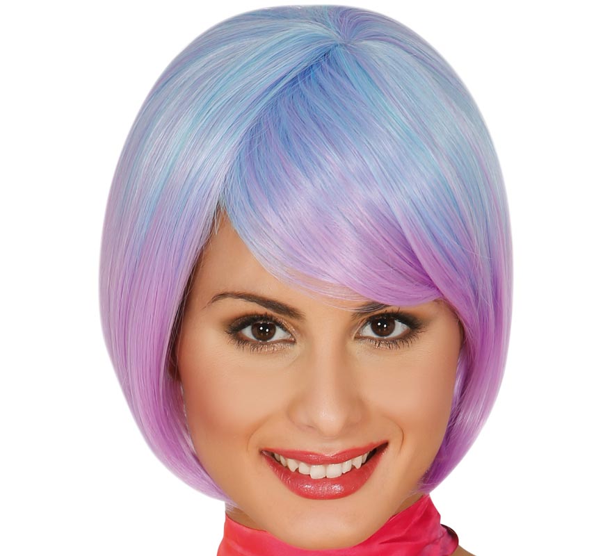 Peruca comprida azul e roxa Peruca comprida azul e roxa