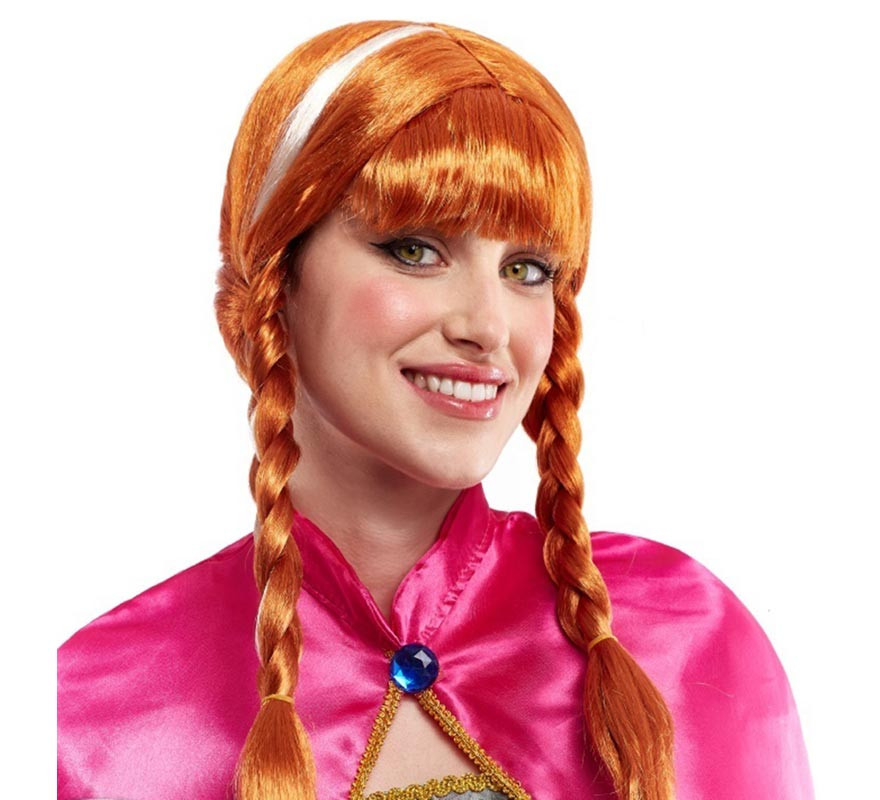 Peruca Princesa do Gelo Vermelho com Tranças