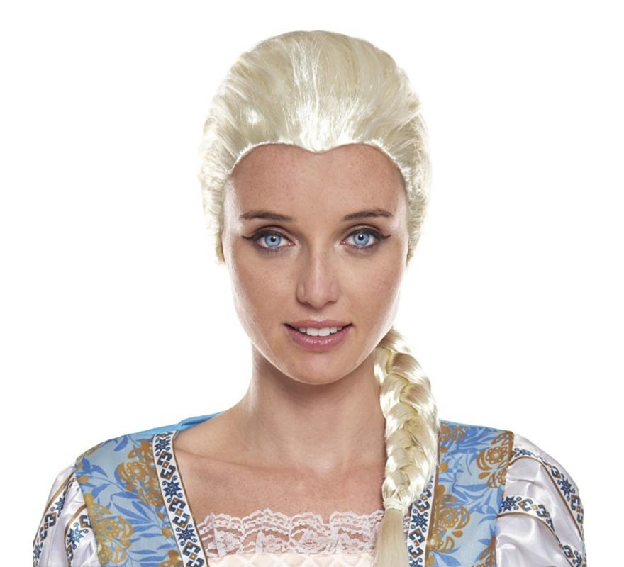 Peruca Loira Trançada Rainha do Gelo