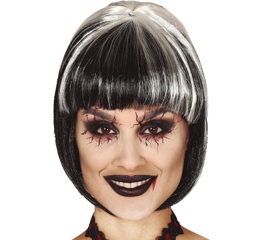 Vampiress wig with bangs in various colors