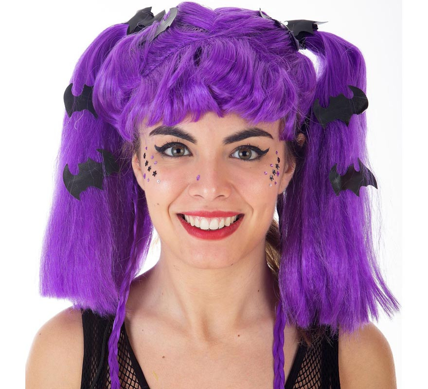 Vampire Wig with Adult Lilac Pigtails Vampire Wig with Adult Lilac Pigtails