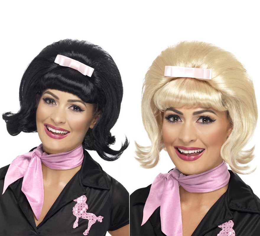 Peruca estilo Bob dos anos 50 com laço para mulheres em várias cores Peruca estilo Bob dos anos 50 com laço para mulheres em várias cores