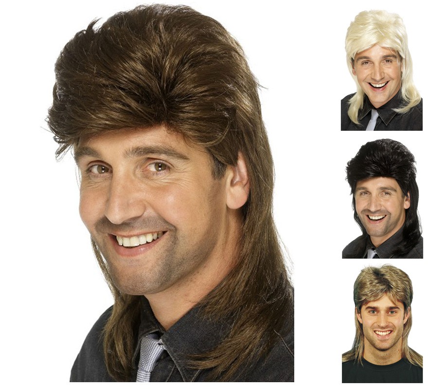 80s Mullet Style Wig in Various Colors