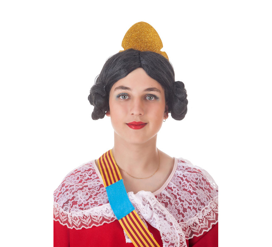 Fallera Mayor peruca preta