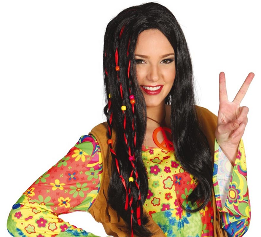 Peruca Hippie Lisa Preta