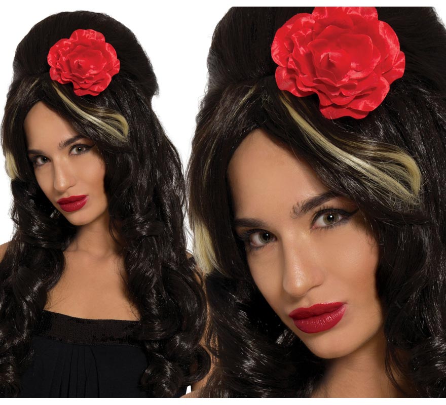 Long Wig with Flower