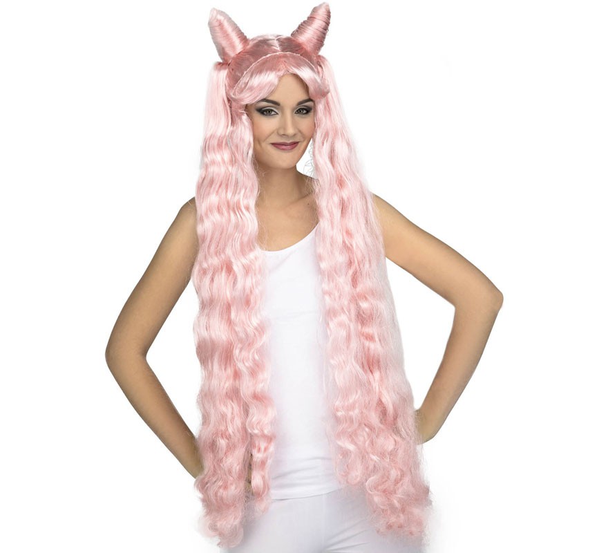 Pink Manga Wig with Bows