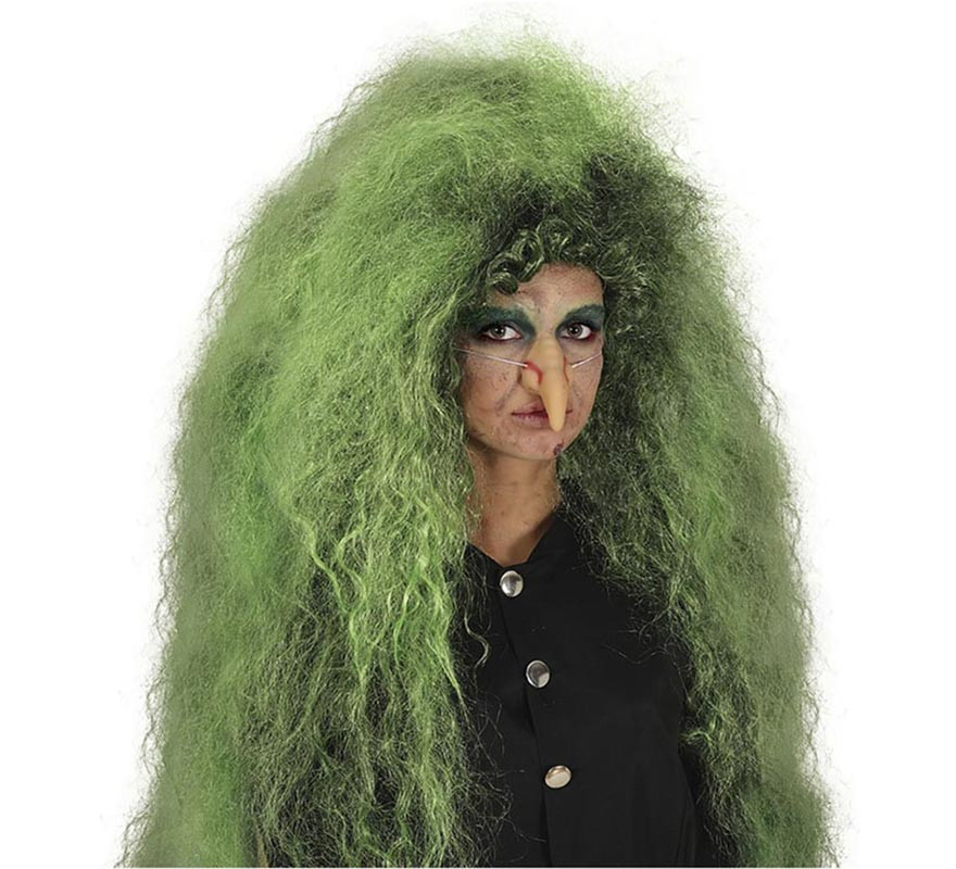 Large black and green mane wig in box
