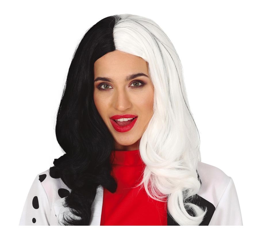 Extra Black-White Villain Mane Wig
