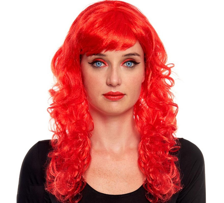 Peruca Waves vermelho claro com franja