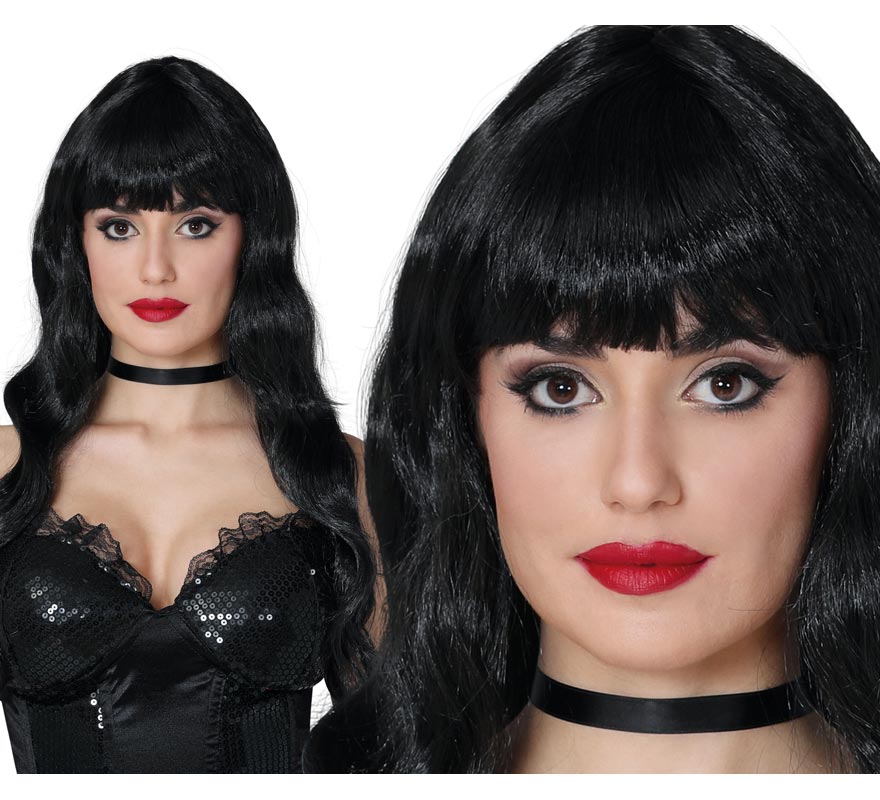 Peruca de cachos pretos para mulheres