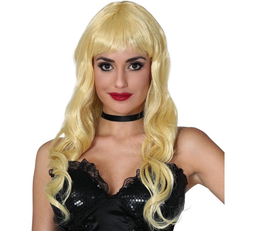 Peruca de cachos loiros