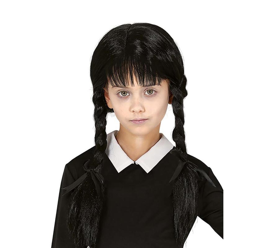 Black Braids Wig with Bangs in children's box