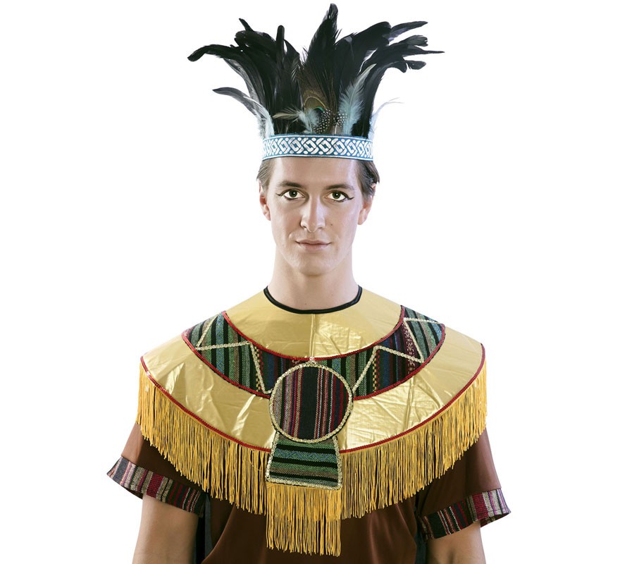 Black and Blue Aztec Plume 29x24 cm