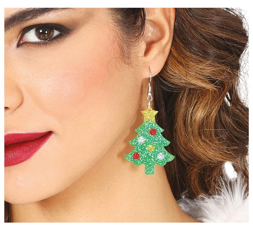 Brincos de árvore de Natal de plástico Brincos de árvore de Natal de plástico