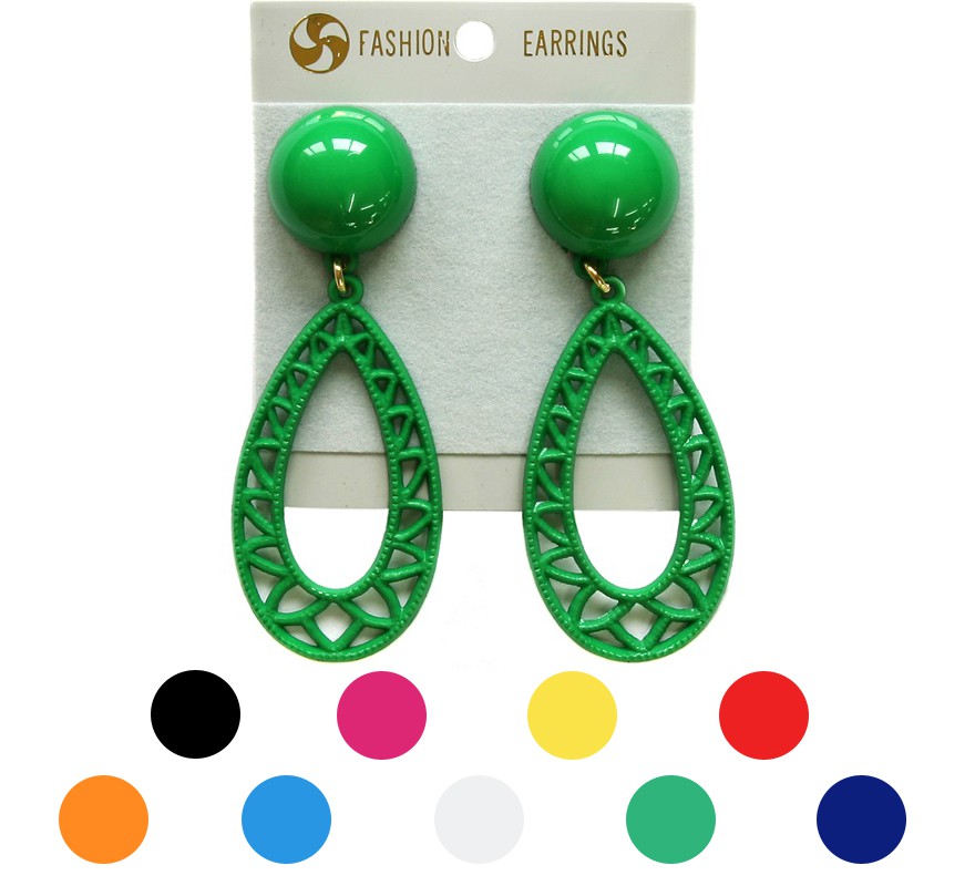 Brincos Flamenca Lágrima oca em várias cores Brincos Flamenca Lágrima oca em várias cores