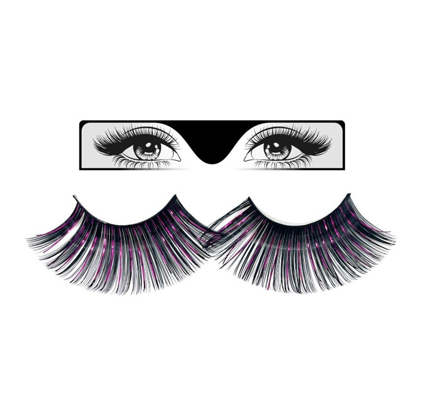 Long fuchsia black eyelashes
