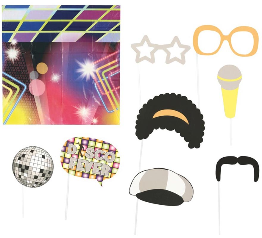 Photocall Disco with 9 pieces and Background 75X75 cm