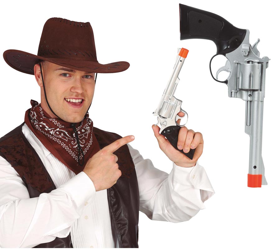32cm Silver Cowboy Pistol