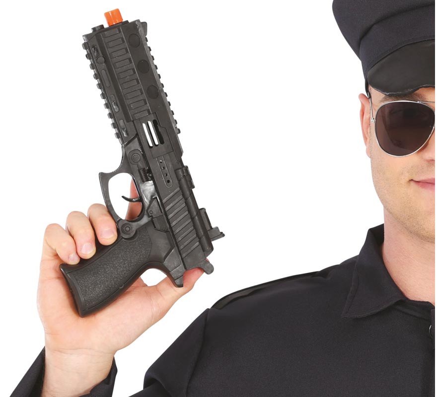 Pistola policial preta de 28 cm