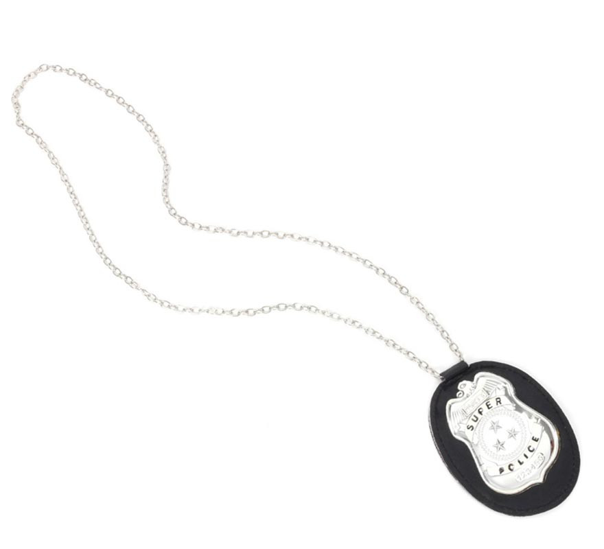 Distintivo de detetive preto e prata