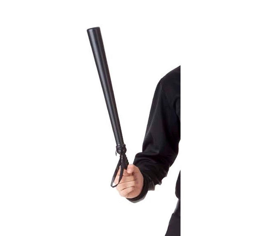 Black police baton with tape