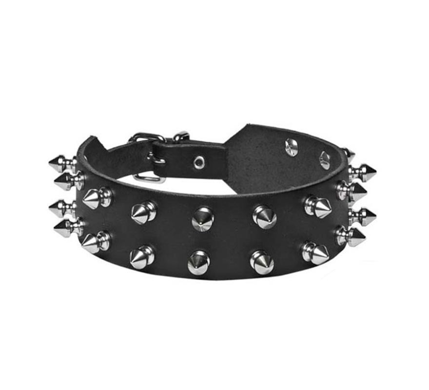 Pulseira preta com pontas prateadas Pulseira preta com pontas prateadas