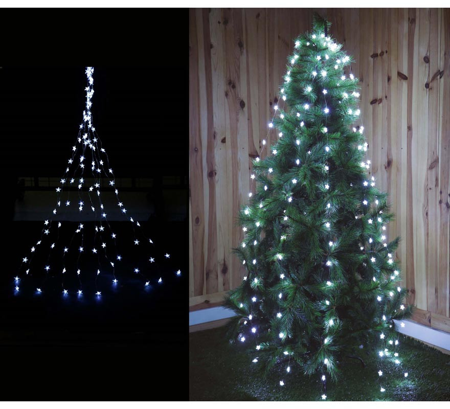 Branch of 200 LED white stars with 8 functions