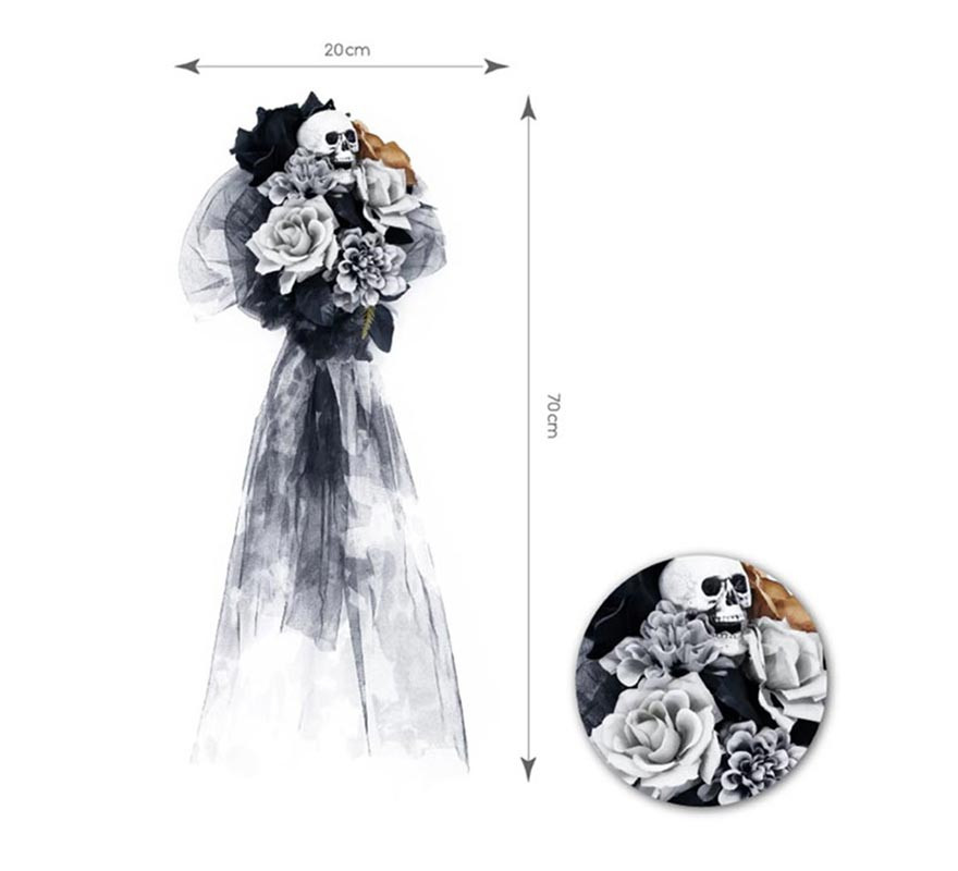 Buquê de caveira de Halloween 20x70 cm