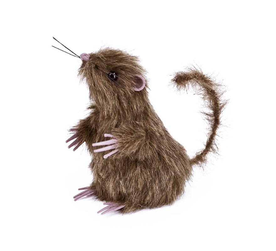 Rato peludo marrom 14X6,5X9 cm