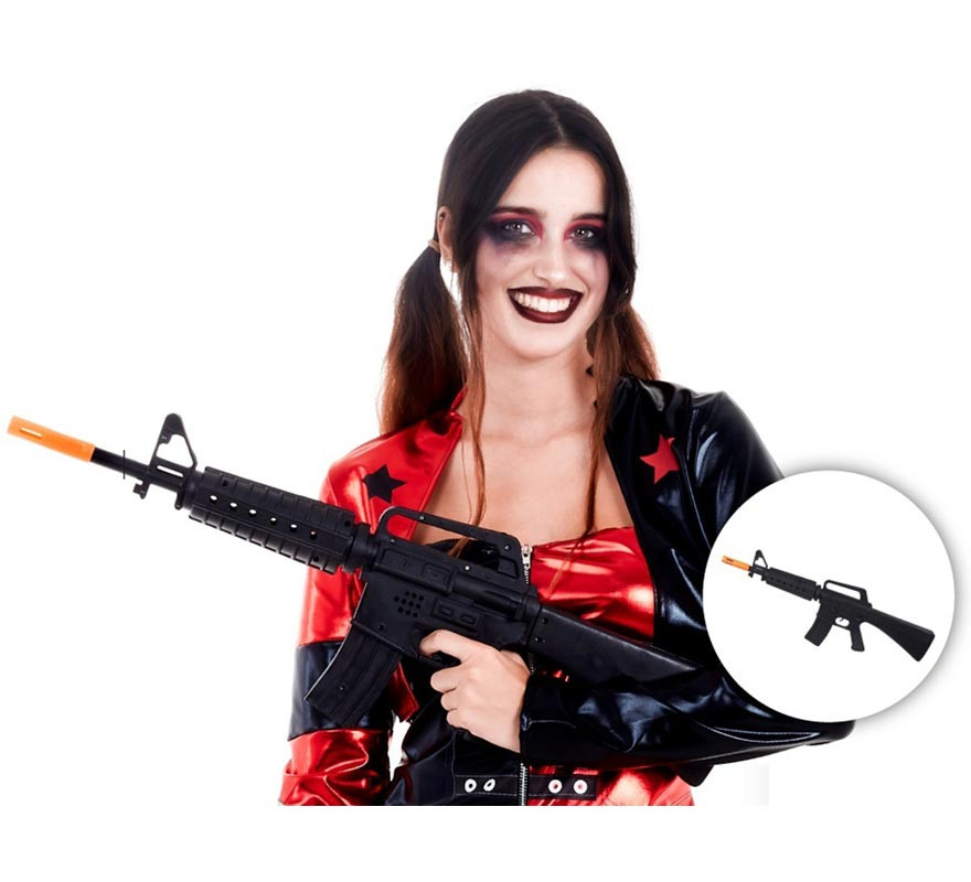 Rifle de brinquedo preto com 66 cm de comprimento Rifle de brinquedo preto com 66 cm de comprimento