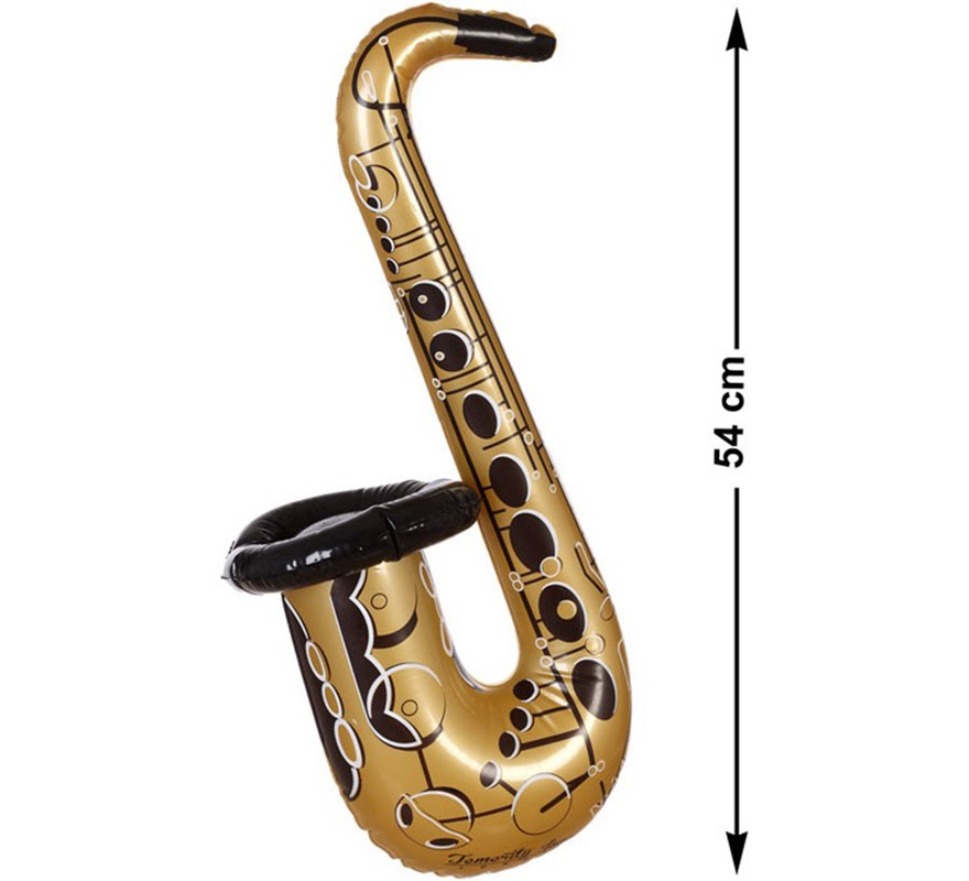 Sax dourado inflável de 54 cm