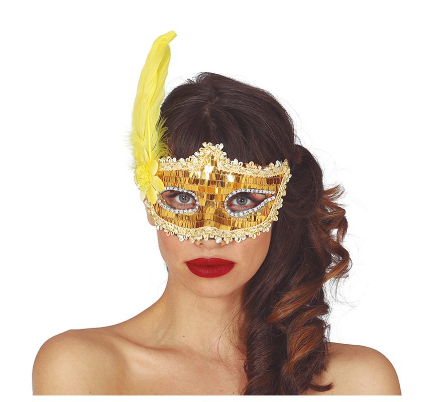 Máscara de olhos de penas de duas cores-B