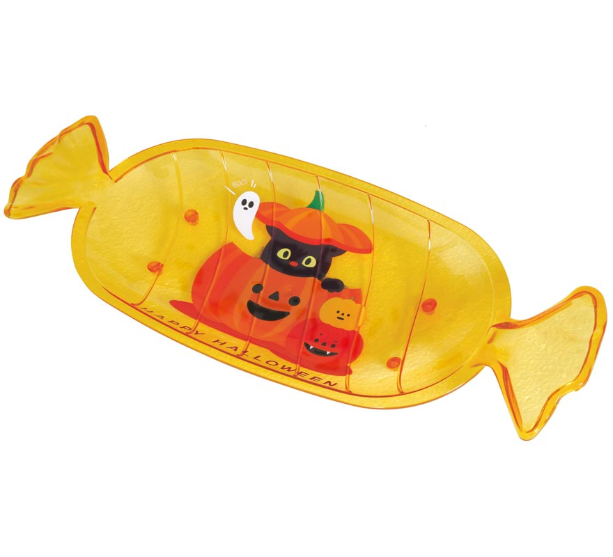 Tigela de doces de Halloween laranja, 34x13 cm-B