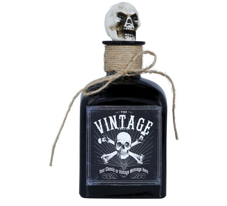 Frasco Venenoso com Caveira de Cristal de 20 cm-B