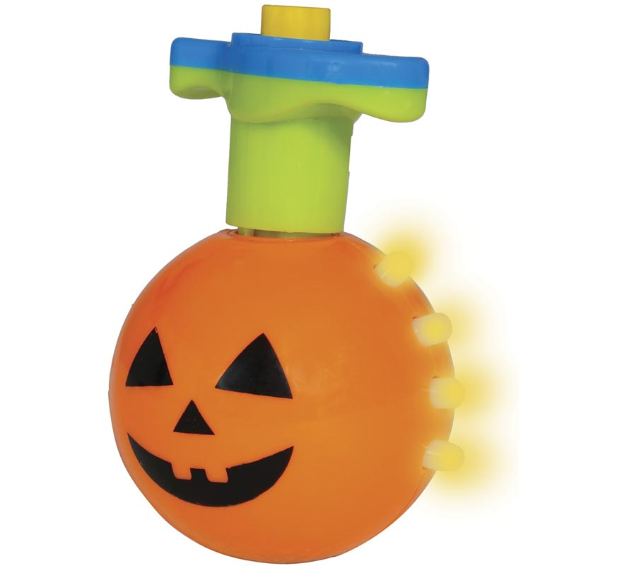 Box of 12 Assorted 7cm Push Button Spinning Tops with Light-B